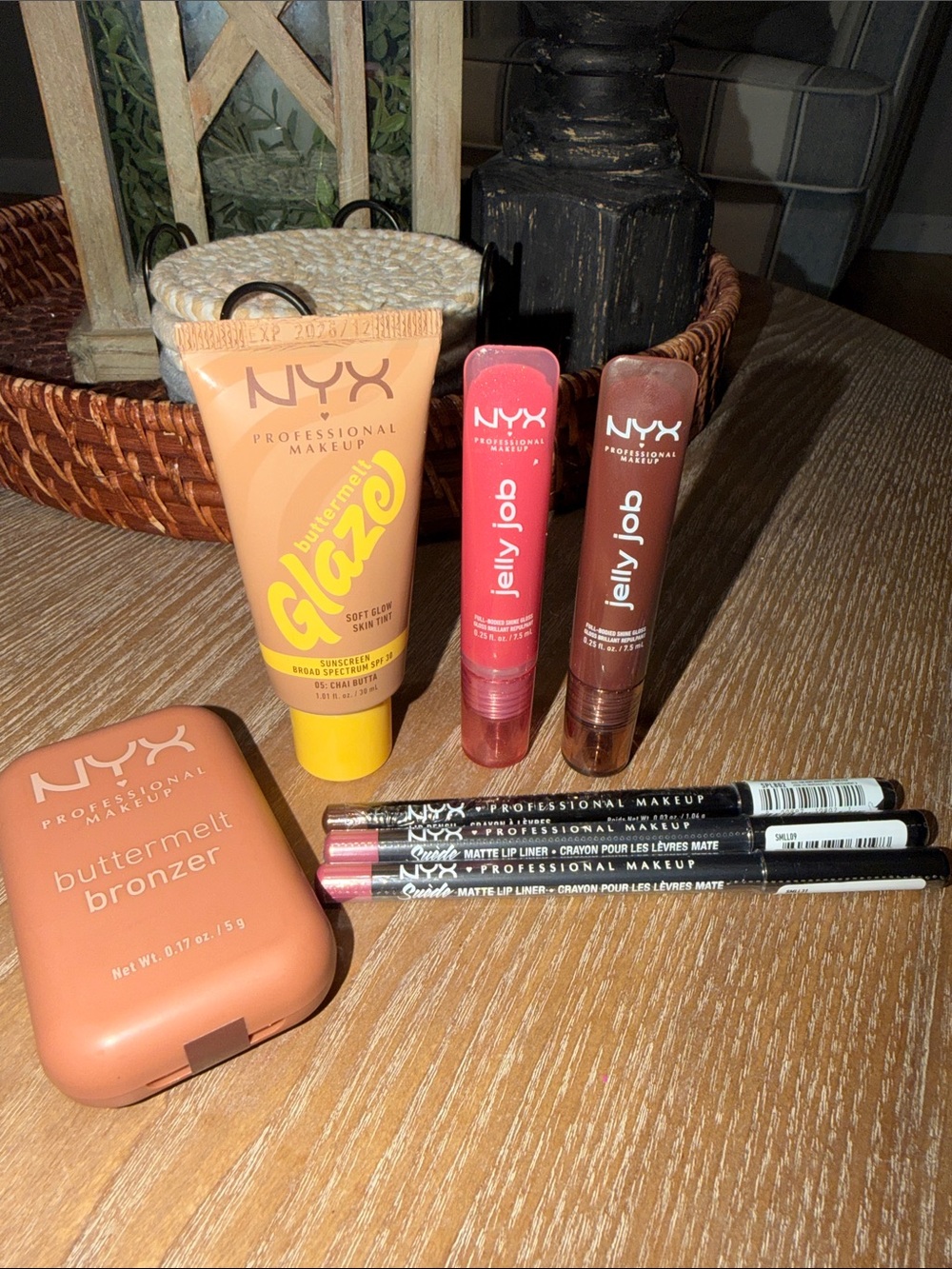 NYX Buttermelt Bronzer, Glaze, lip pencils, and Jelly Job Bundle- RV $62! Steal!